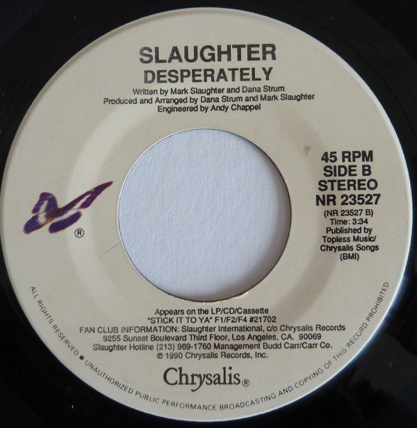 Slaughter : Fly To The Angels (7", Single)
