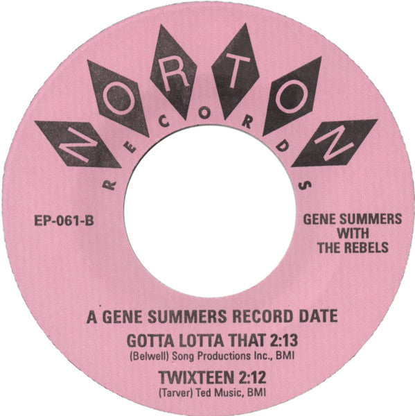 Gene Summers And His Rebels : A Gene Summers Record Date With The Rebels (7", EP)