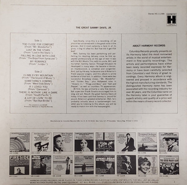 Sammy Davis Jr. : The Great Sammy Davis, Jr. (LP, Comp)