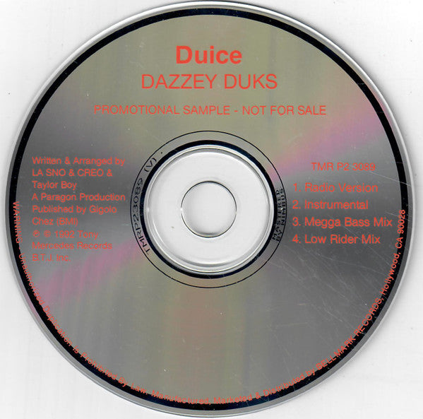 Duice : Dazzey Duks (CD, Single, Promo)