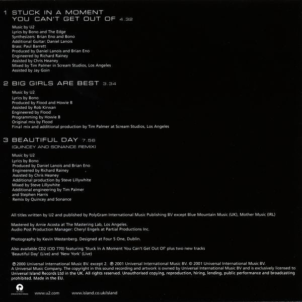 U2 : Stuck In A Moment You Can't Get Out Of (CD, Single, CD1)