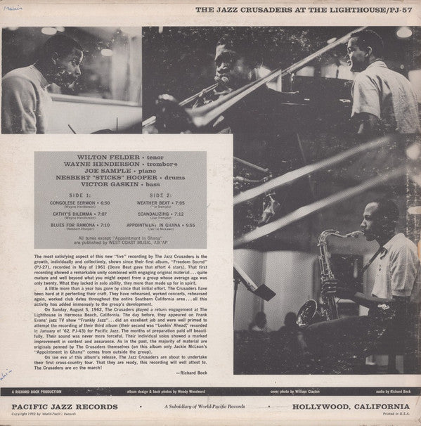 The Jazz Crusaders* : At The Lighthouse (LP, Album)