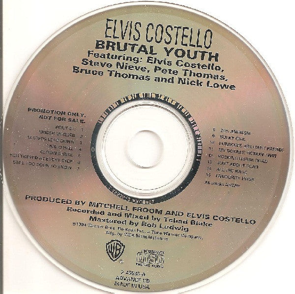Elvis Costello : Brutal Youth (CD, Advance, Album, Promo)