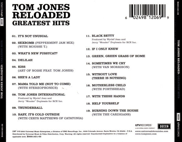 Tom Jones : Reloaded: Greatest Hits (CD, Comp)