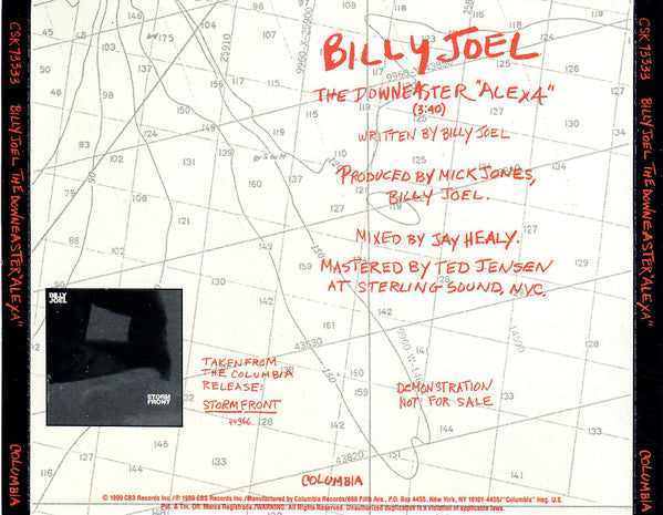Billy Joel : The Downeaster "Alexa" (CD, Single, Promo)