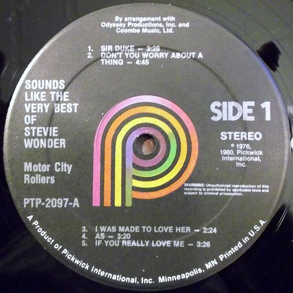 The Motor City Rollers* : Sounds Like The Very Best Of Stevie Wonder (2xLP, Comp)