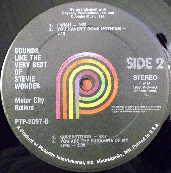 The Motor City Rollers* : Sounds Like The Very Best Of Stevie Wonder (2xLP, Comp)