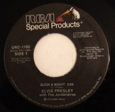 Elvis Presley, The Jordanaires : Such A Night / The Elvis Medley (7")