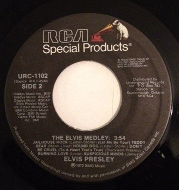 Elvis Presley, The Jordanaires : Such A Night / The Elvis Medley (7")