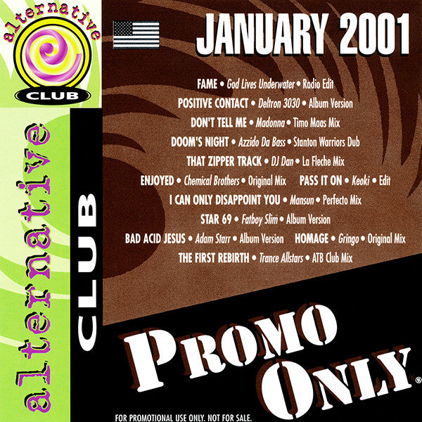 Various : Promo Only Alternative Club January 2001 (CD, Comp, Promo)