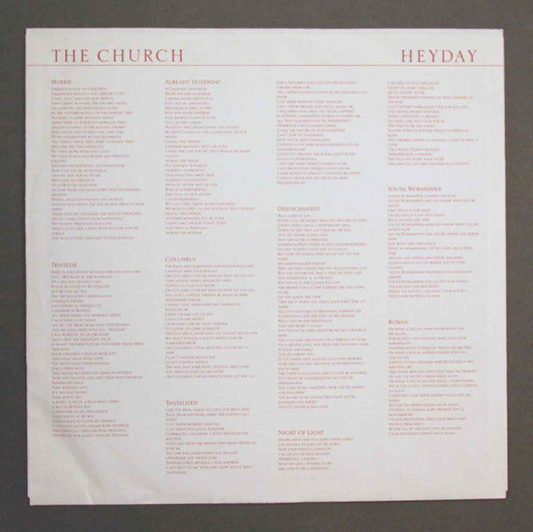 The Church : Heyday (LP, Album, All)