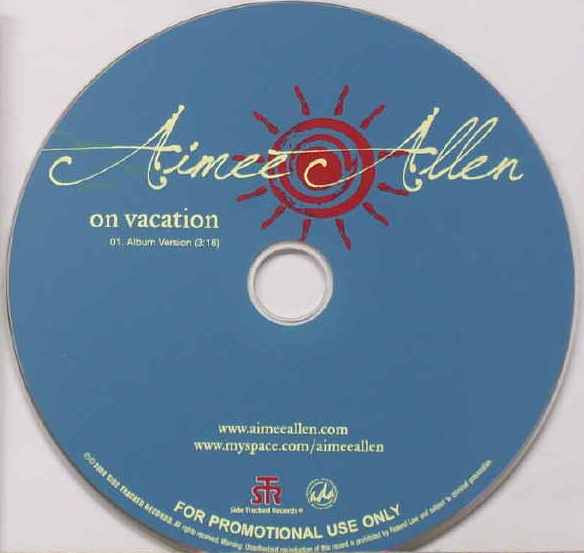 Aimee Allen : On Vacation (CD, Single, Promo)