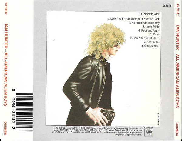 Ian Hunter : All American Alien Boy (CD, Album, RE)