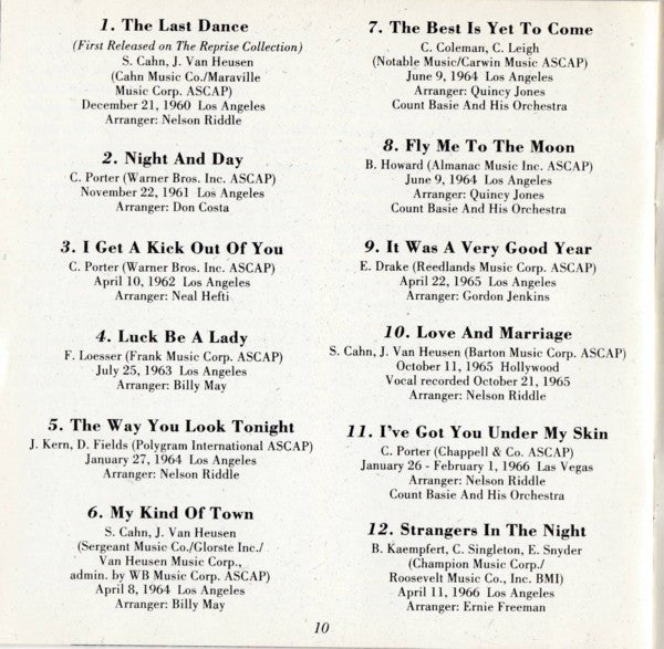 Frank Sinatra : Sinatra Reprise: The Very Good Years (CD, Comp, RE, Cin)