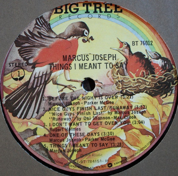 Marcus Joseph : Things I Meant To Say (LP, Album)