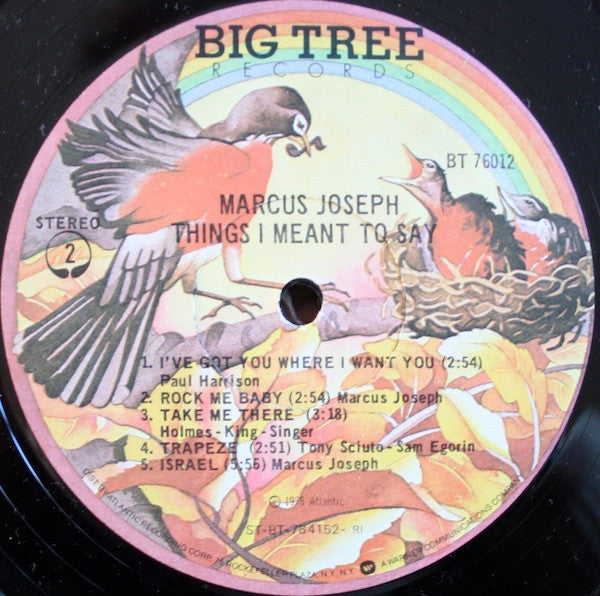 Marcus Joseph : Things I Meant To Say (LP, Album)