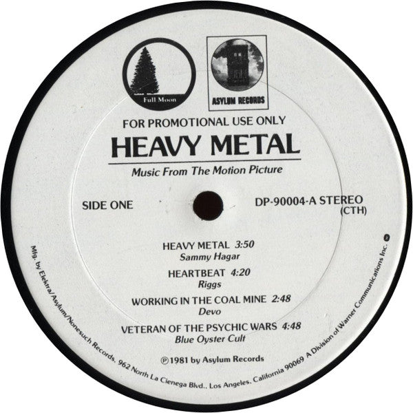 Various : Heavy Metal - Music From The Motion Picture (2xLP, Comp, Promo)