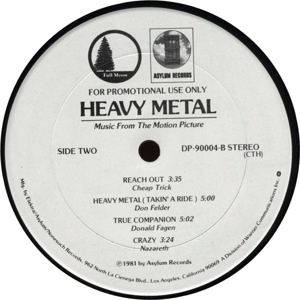 Various : Heavy Metal - Music From The Motion Picture (2xLP, Comp, Promo)