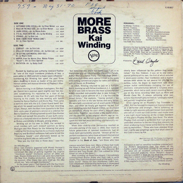 Kai Winding : More Brass (LP, Album)