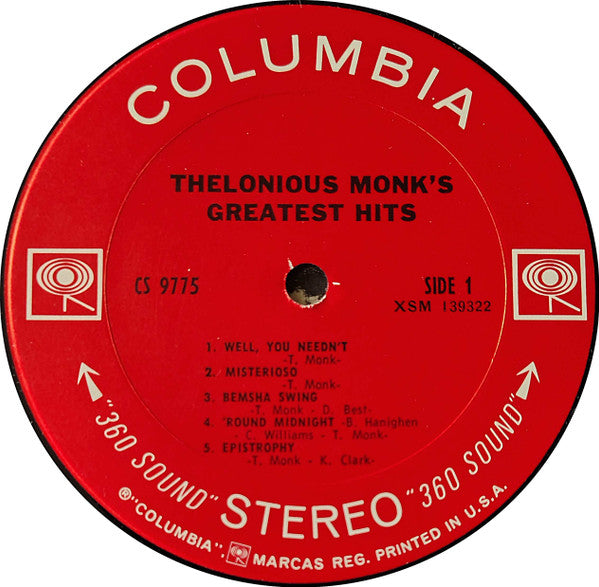 Thelonious Monk : Monk's Greatest Hits (LP, Comp, Ter)