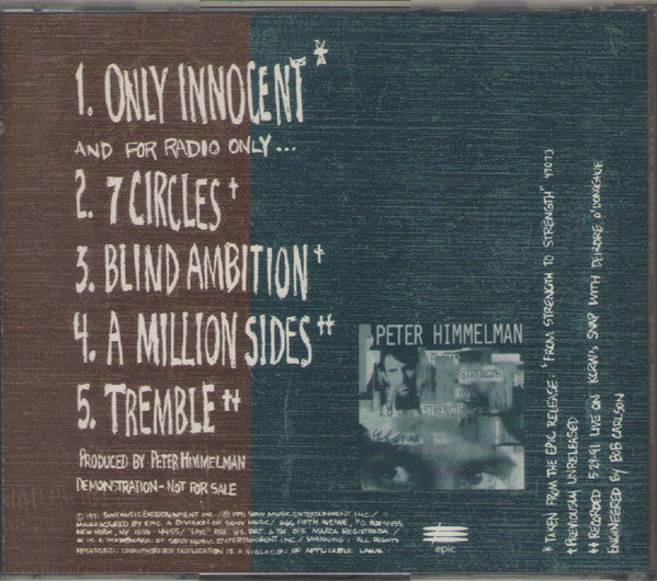 Peter Himmelman : Only Innocent (CD, Single, Promo)
