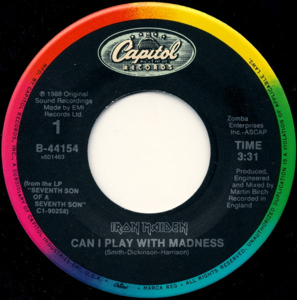 Iron Maiden : Can I Play With Madness (7", Single)