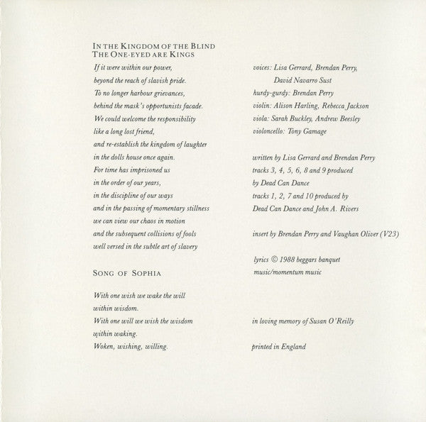 Dead Can Dance : The Serpent's Egg (CD, Album)
