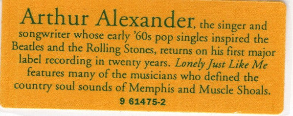 Arthur Alexander : Lonely Just Like Me (CD, Album)