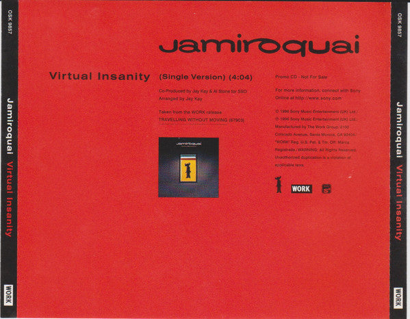 Jamiroquai : Virtual Insanity (CD, Single, Promo)