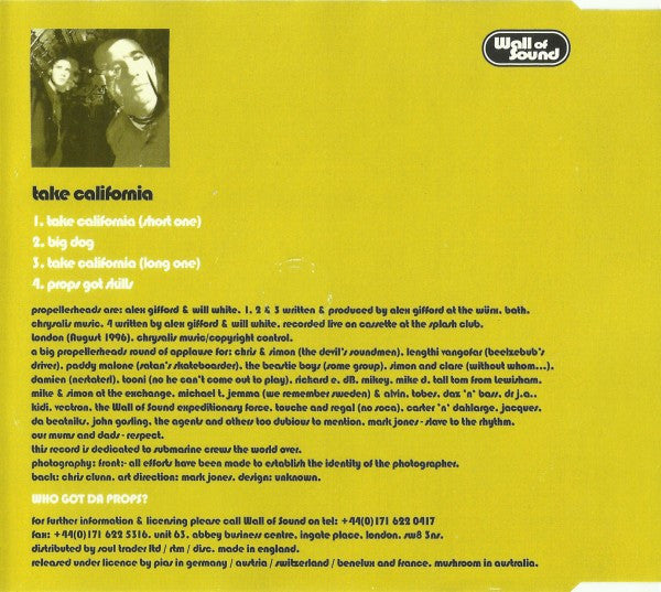 Propellerheads : Take California (CD, Single)