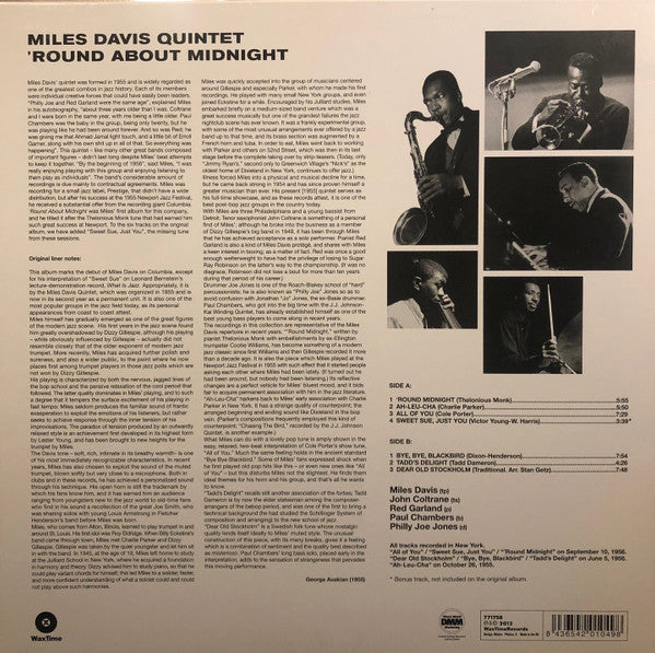 Miles Davis : 'Round About Midnight (LP, Album, Mono, Ltd, RE, RM, 180)