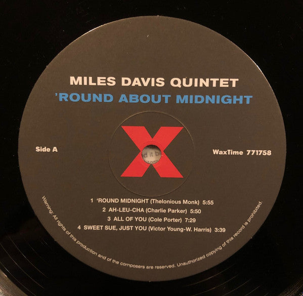 Miles Davis : 'Round About Midnight (LP, Album, Mono, Ltd, RE, RM, 180)