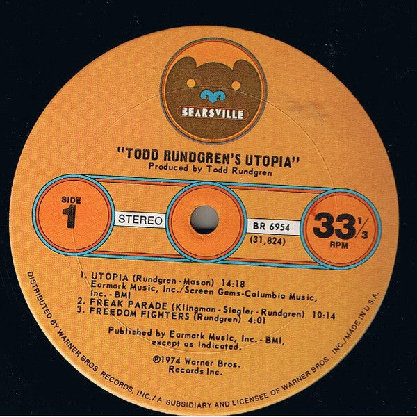 Utopia (5) : Todd Rundgren's Utopia (LP, Album, Ter)