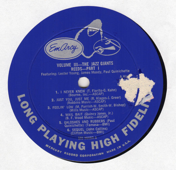Various : The Jazz Greats (Giants Of Jazz Volume III Reeds-Part I) (LP, Comp, Mono)