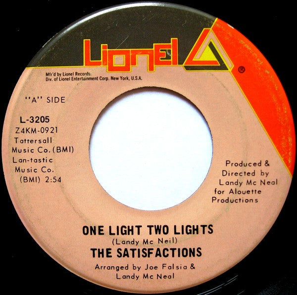 The Satisfactions (3) : One Light Two Lights (7", Single, Ind)