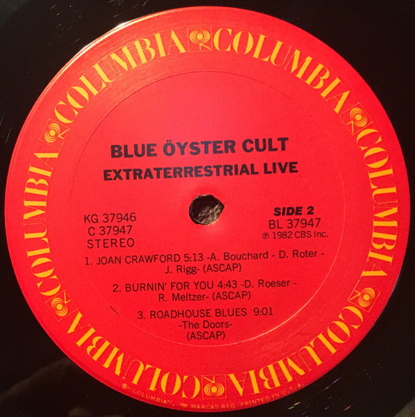 Blue Öyster Cult : Extraterrestrial Live (2xLP, Album, Pit)