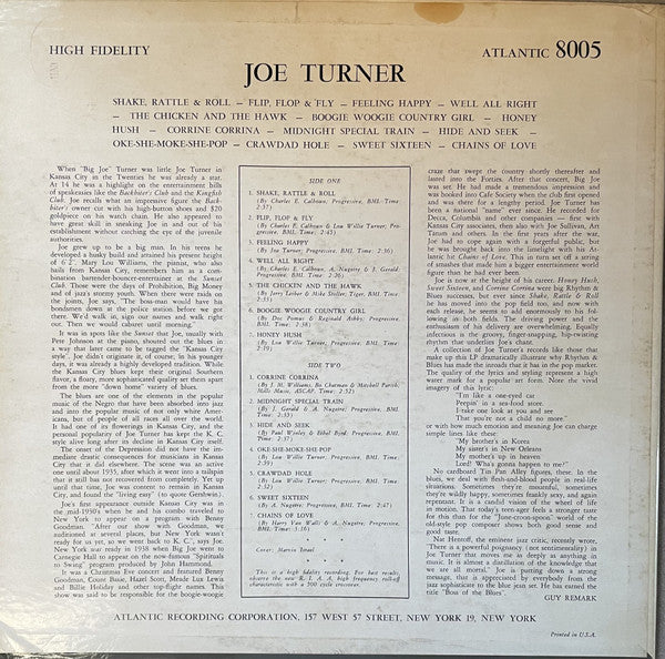 Joe Turner* : Joe Turner (LP, Comp, Mono)