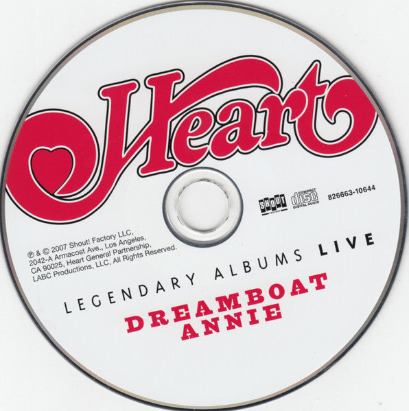 Heart : Dreamboat Annie Live (CD, Album)