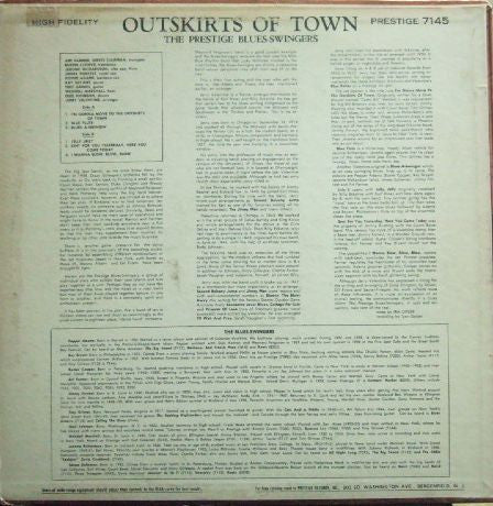 The Prestige Blues-Swingers : Outskirts Of Town (LP, Album, Mono)