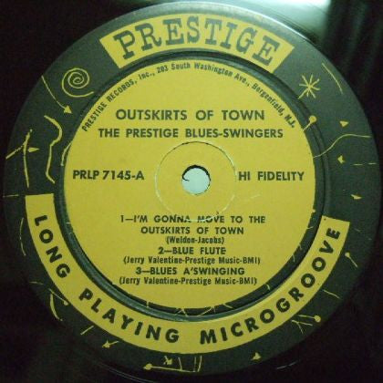 The Prestige Blues-Swingers : Outskirts Of Town (LP, Album, Mono)