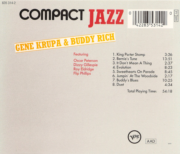 Gene Krupa & Buddy Rich : Gene Krupa & Buddy Rich (CD, Comp)