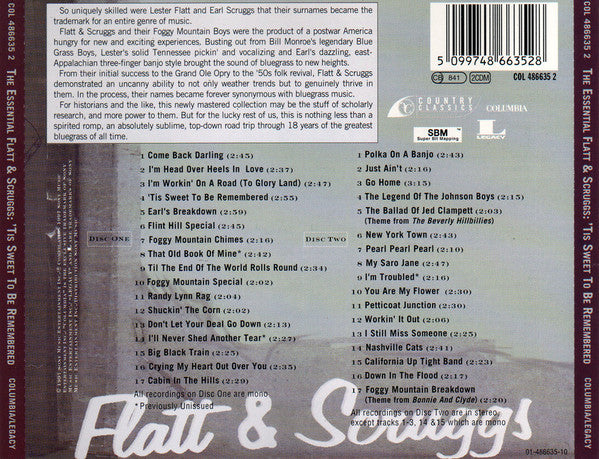 Flatt & Scruggs : The Essential Flatt & Scruggs: 'Tis Sweet To Be Remembered... (2xCD, Comp)