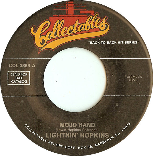 Lightnin' Hopkins : Mojo Hand / Sometimes She Will (7", Single)