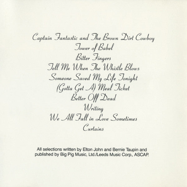 Elton John : Captain Fantastic And The Brown Dirt Cowboy (CD, Album, RE)