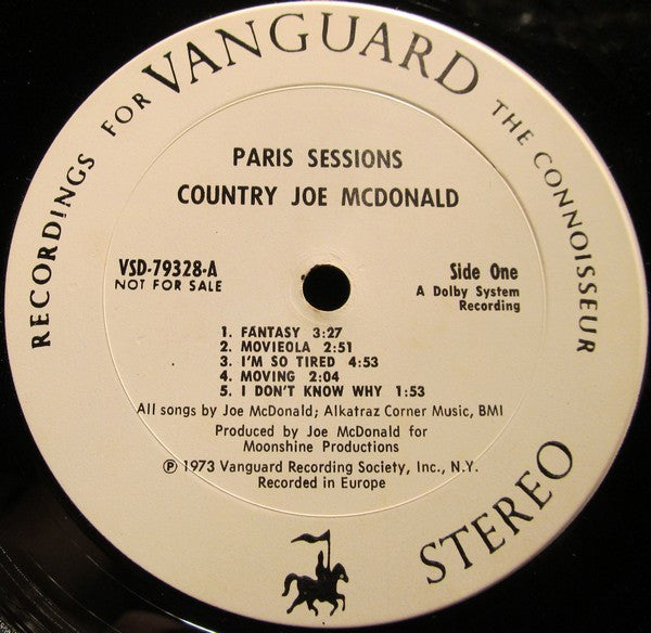 Country Joe McDonald : Paris Sessions (LP, Album, Promo)