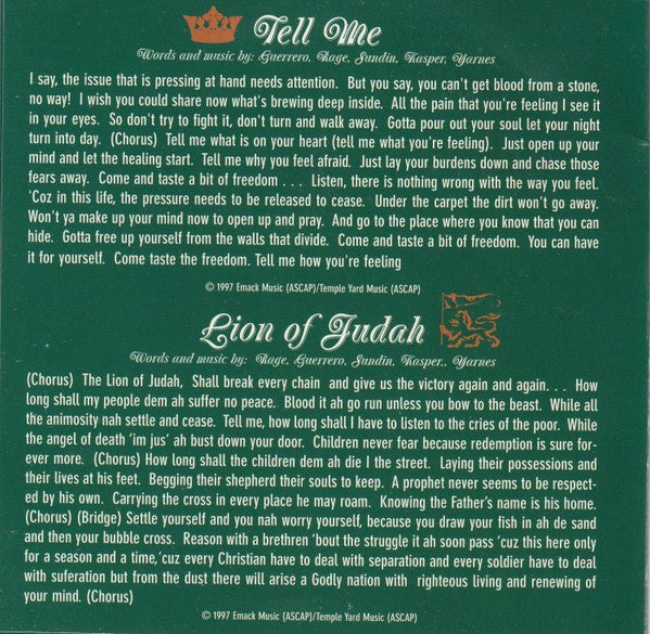 Temple Yard : Tell Me / Lion Of Judah (CD, Single, Promo)