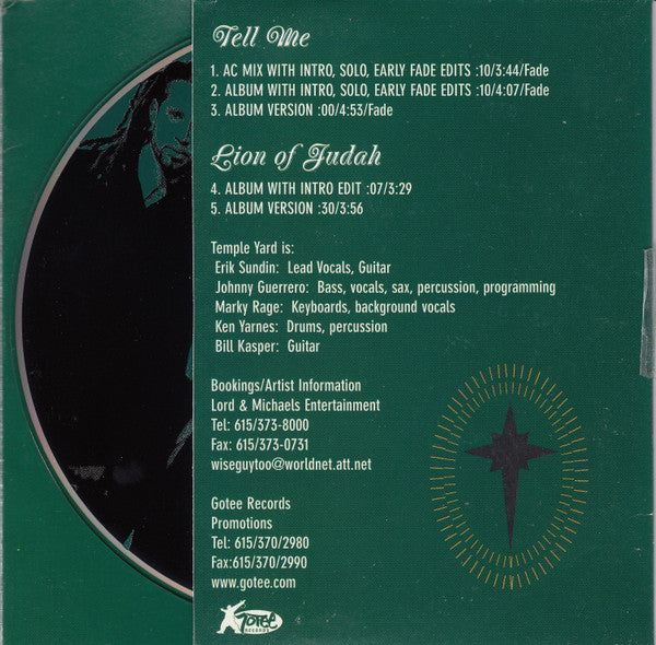 Temple Yard : Tell Me / Lion Of Judah (CD, Single, Promo)