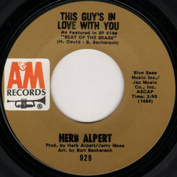 Herb Alpert : This Guy's In Love With You (7", Single, Styrene, Ter)