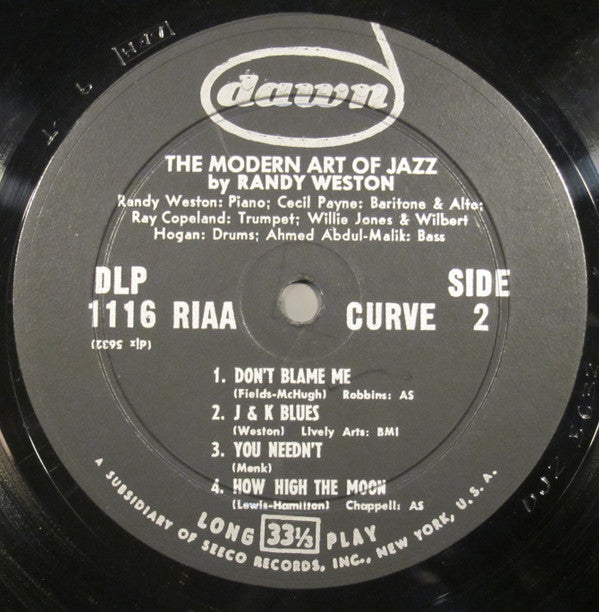 Randy Weston : The Modern Art Of Jazz By Randy Weston (LP, Album, Mono)