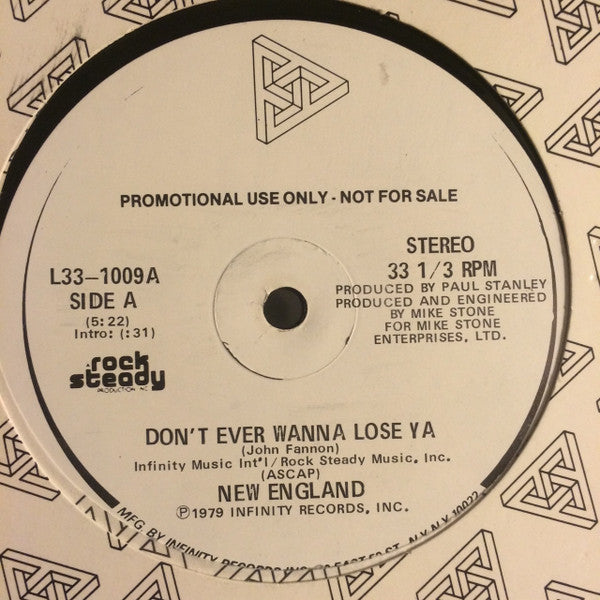 New England : Don't Ever Wanna Lose Ya / Nothing To Fear (12", Single, Promo)